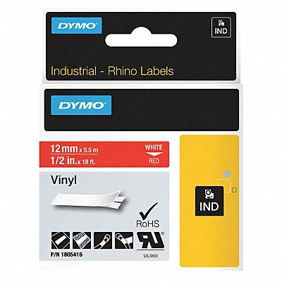 Label Tape Cartridge Vinyl 18 ft.L 1/2 W