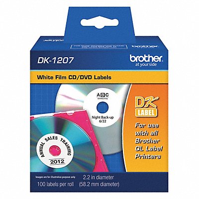 DVD Label Bk/Wht Direct Thermal Paper