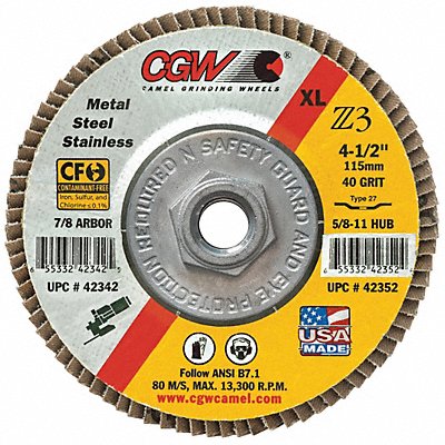 Flap Disc 4.5x5/8-11 T27 Z3 Reg 36G