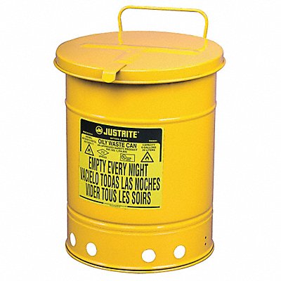 Oily Waste Can 14 gal Steel Yellow