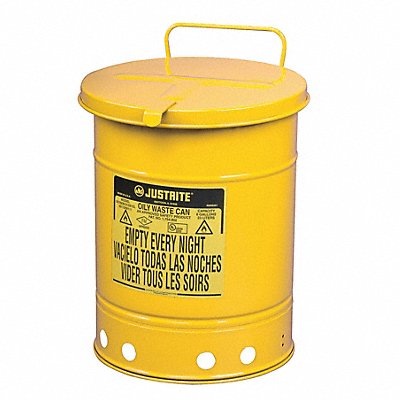 Oily Waste Can 21 gal Steel Yellow