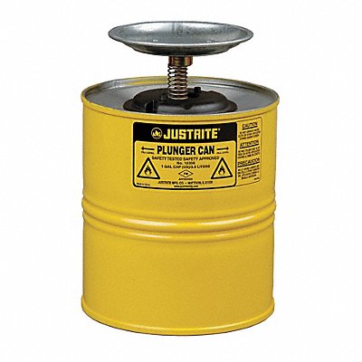 Plunger Can 1 gal Steel Yellow