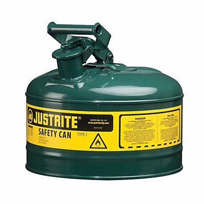 Type I Safety Can 2.5 gal Green 11.5In H