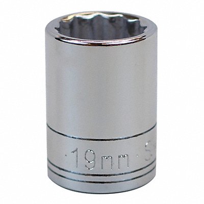 Socket Steel Chrome 19 mm