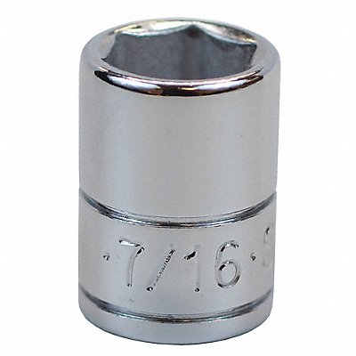 Socket Steel Chrome 7/16 in