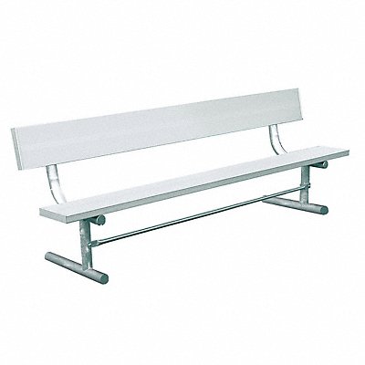 Outdoor Bench 72 in L Silver