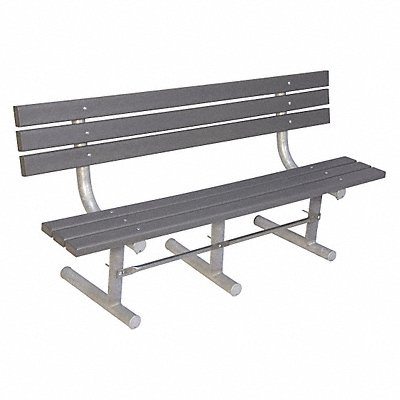 Outdoor Bench 72 in L Gry RCYCLD PLSTC