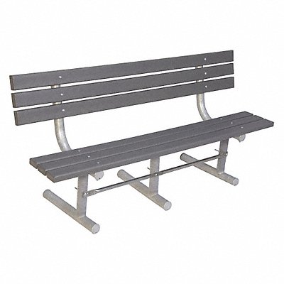 Outdoor Bench 96 in L Gry RCYCLD PLSTC