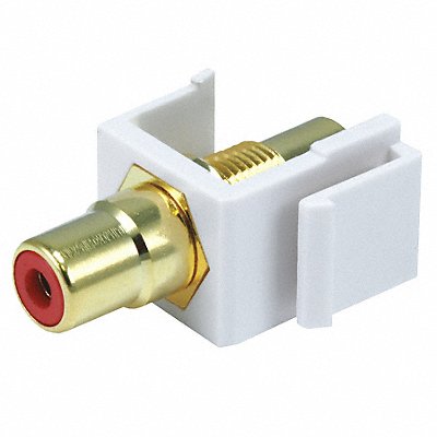 A/V Wallplate RCA Red Center Wht