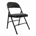 Padded Folding Chair Vinyl Black 300 lb.