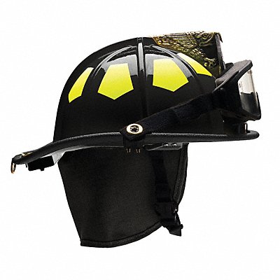 Fire Helmet Black Fiberglass