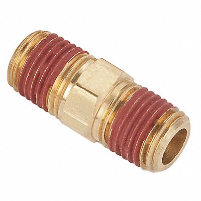 Hex Nipple Brass 1/4 in Pipe Size MNPT