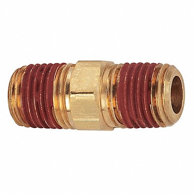 Reducing Hex Nipple Brass 3/8 x 1/4 in