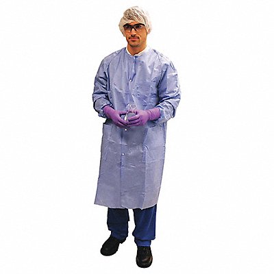 Lab Coat Blue Snaps M PK25