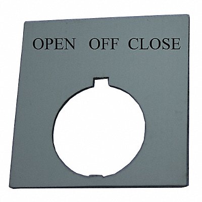 Legend Plate Square Open Off Close Black