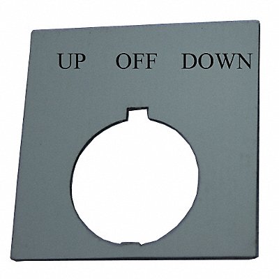 Legend Plate Square Up Off Down Black