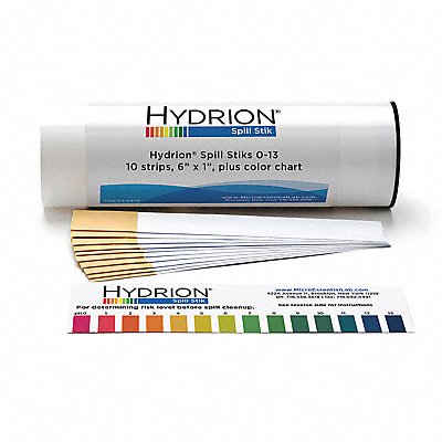 pH Test Strips 6 in L 0 to 13 pH PK10