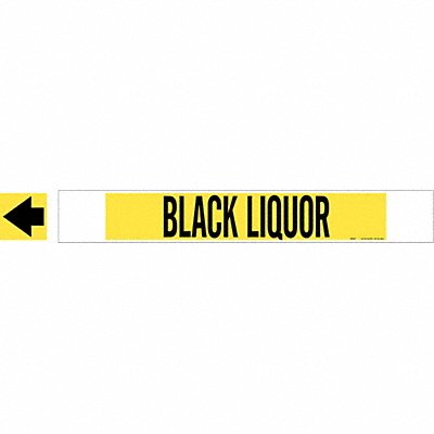 Pipe Marker Black Liquor 4 in H 24 in W