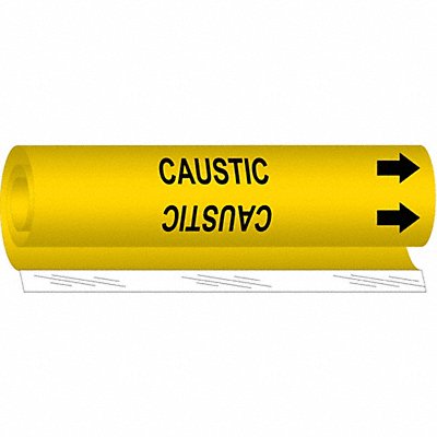 Pipe Marker Caustic 5 in H 8 in W