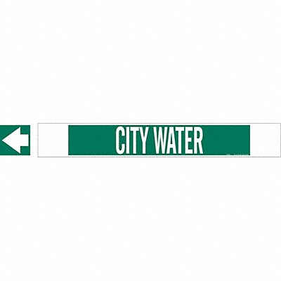 Pipe Marker City Water 4 in H 24 in W