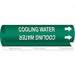 Pipe Marker Cooling Water 5 in H 8 in W