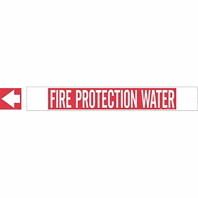 Pipe Marker Fire Protection Water 4in H