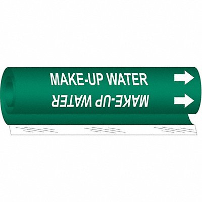 Pipe Marker Make-Up Water 5 in H 8 in W