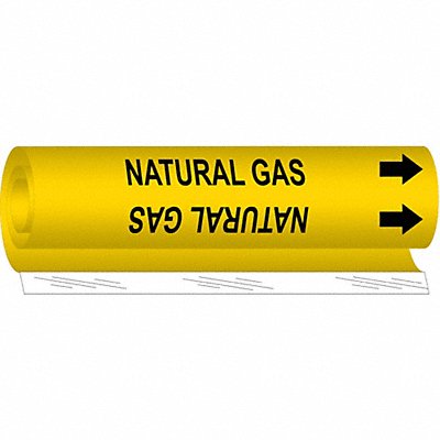 Pipe Marker Natural Gas 9 in H 8 in W