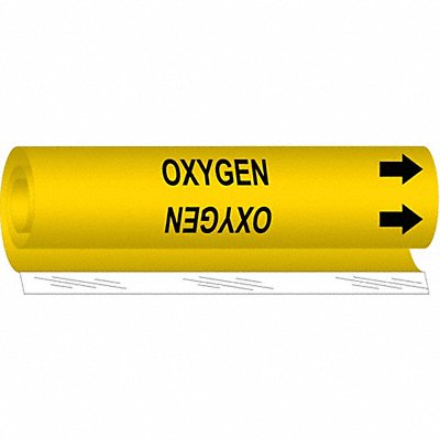 Pipe Marker Oxygen 9 in H 8 in W