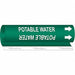 Pipe Marker Potable Water 5 in H 8 in W