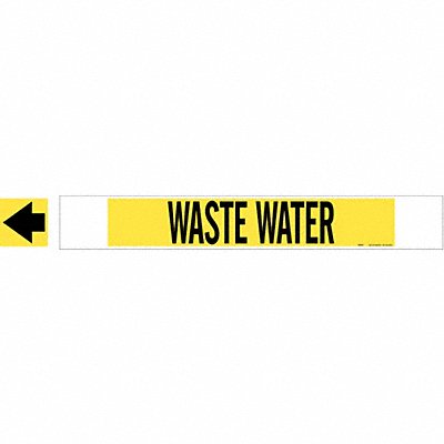 Pipe Marker Waste Water 4 in H 24 in W