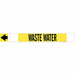 Pipe Marker Waste Water 4 in H 24 in W