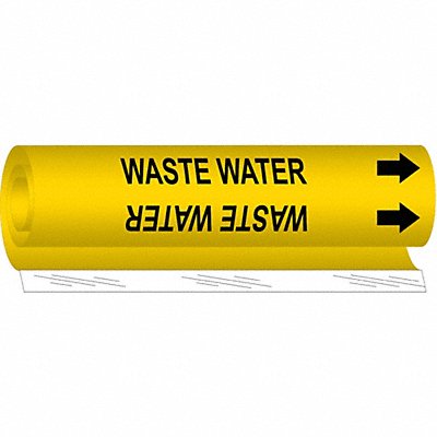 Pipe Marker Waste Water 5 in H 8 in W