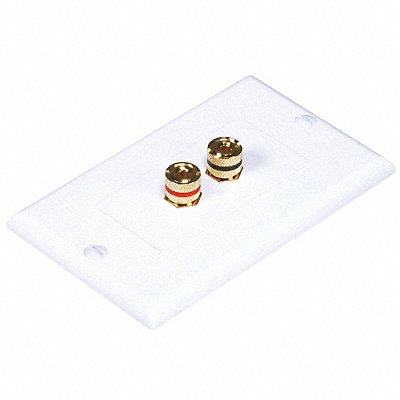 A/V Wallplate Banana Post 2pc 1Spkr Wht