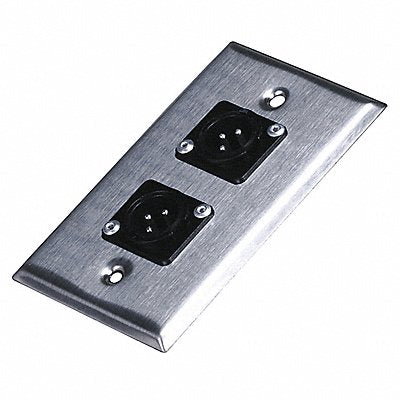 A/V Wallplate XLR(M) 3Pin 2Port