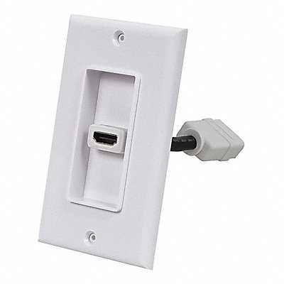 A/V WallPlate HDMI w/Ext 1P White