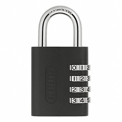 Combination Padlock 2 3/16in Rectgle Blk