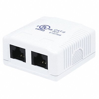 Surface Mount Box Cat6 2P White