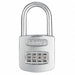 Combination Padlock 2in Rectangle Silver