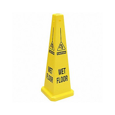 Safety Cone Yellow Plastic 35 in H