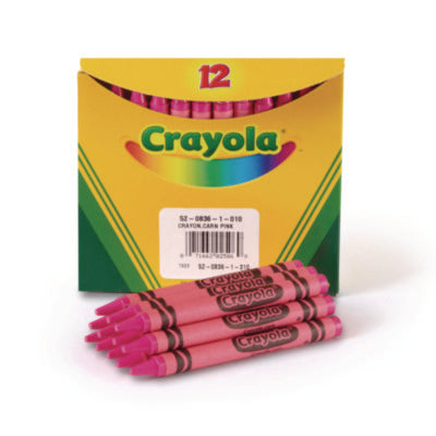 CRAYON,CARN PINK,12/BX