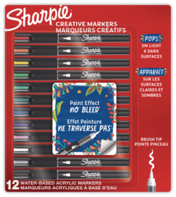 MARKER,BRUSH,12PK,AST