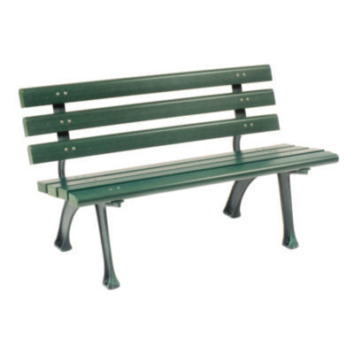 BENCH,4' PRK W/ BACK,GN