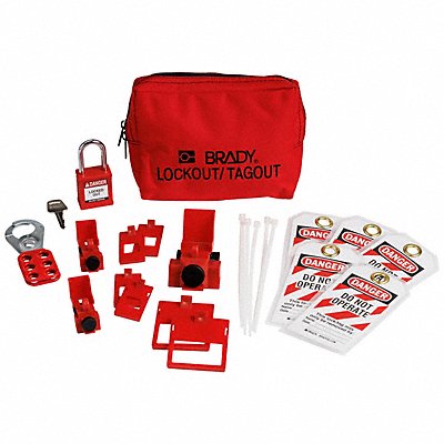 Lockout Kit 5 Lockouts 5 Tags Red