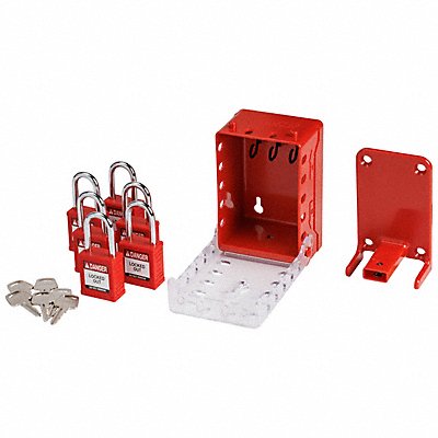 Lockout Kit 2.743 D 3.95 W Plastic Red