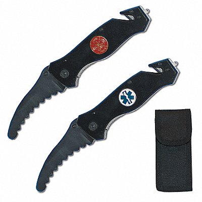 Rescuer Knife 7-1/2 in L Black 3 Blade