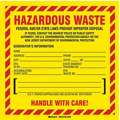 DOT Handling Label Waste 6 W PK100