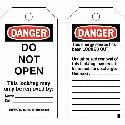 Danger Tag 5-3/4 x 3 In Cardstock PK25