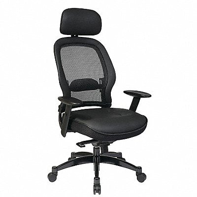 Manager Chair Leather Blk 20-22 Seat Ht