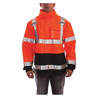 Rain Jacket Class 3 Type P Blk/Orng S